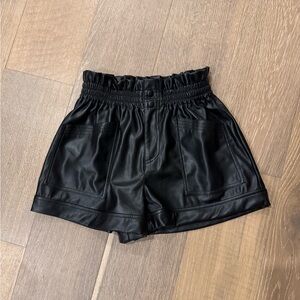 Faux leather shorts